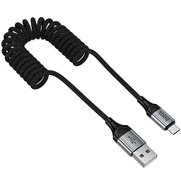 Дата кабель Hoco X121 Nuevo USB to MicroUSB 2.4A 1.5 м Black - мініатюра 3
