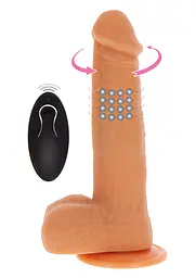 Вібратор Toy Joy Get Real Naked Rotating Beads Vibrating Dildo 8.5 16 см тілесний - мініатюра 3
