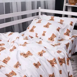 Підковдра MirSon Фланель 017 Teddy 110х140 см Біло-коричнева (2200009655685) - мініатюра 2