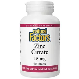 Дієтична добавка Natural Factors Zinc Citrate 15 мг 90 таблеток