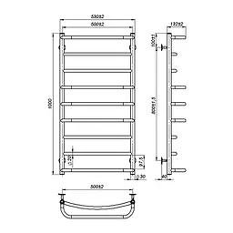 Рушникосушка водяна Onlyheat Thera 500/1000/9, Хром - мініатюра 2