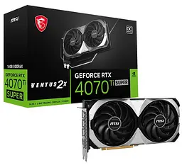 Відеокарта MSI RTX 4070 Ti SUPER 16G VENTUS 2X OC (RTX 4070 Ti SUPER 16G VENTUS 2X OC) (GDDR6X, 256 bit, PCI-E v4.0) FR