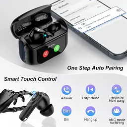  Бездротові навушники Bluetooth 5.4 QXUFV навушники-вкладки із сенсорним екраном Smart Touch, Bluetooth - мініатюра 2