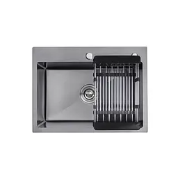 Кухонна мийка Kroner KRP Schwarze - 5843HM PVD (3,0/1,0 мм) CV022794, Чорний - мініатюра 6