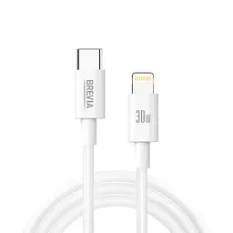 Кабель Brevia Type-C to Lightning 30W 1 м, білий ZIP (55100WCLZ1)