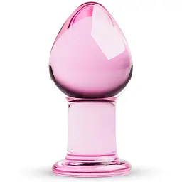 Рожева анальна пробка зі скла Gildo Pink Glass ButtPlug