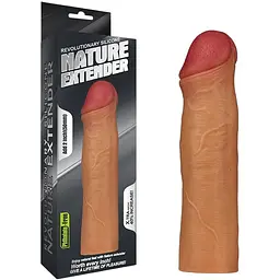 Насадка на пеніс Lovetoy Revolutionary Silicone Nature Extender 17.8 см коричневий
