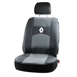Чохли на сидіння модельні для Renault Logan 04-13 / цільна спинка / Чорно - Сірі - мініатюра 2