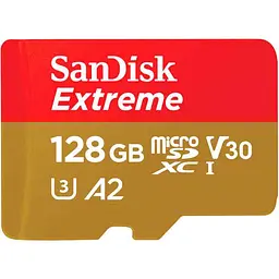 Карта пам'яті Sandisk 128GB microSDXC C10 UHS-I U3 R190/W90MB/s Extreme V30 (SDSQXAA-128G-GN6MN)