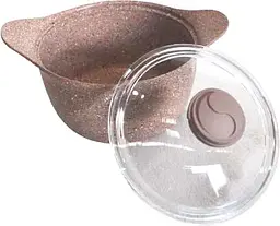 Каструля зі скляною кришкою O.M.S. Collection 3120 з гранітним покриттям 20 см 2.8 л Коричневий (Туреччина) - мініатюра 3