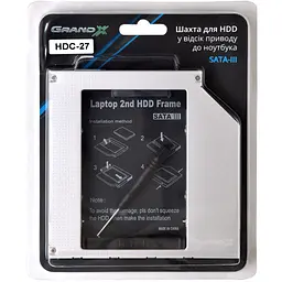 Фрейм-перехідник Grand-X HDD 2.5'' to notebook 12.7 mm ODD SATA3 (HDC-27) - мініатюра 3