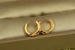 Сережки Xuping Jewelry колечки кріплення цяткою 1,1 см золотисті