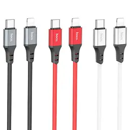 PD Кабель HOCO X86 iP Spear PD silicone charging data cable 1м чорний - мініатюра 3