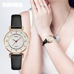 Жіночий класичний годинник Skmei 1330 (Золотистий) - мініатюра 3