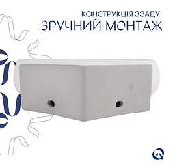 Раковина підвісна Qtap Leo N 380x360x130 мм, White, кутова, овальна, без донного клапана QT11115010WN - мініатюра 4