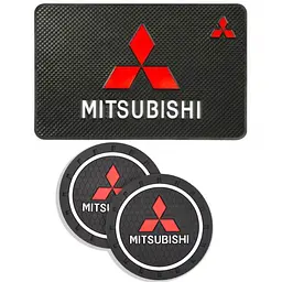 Набір антиковзних килимків для торпеди та підсклянника Mitsubishi 3 шт