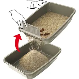 Туалет для котів Georplast Easy із ситом для просіювання наповнювача 56x40x25 см бежево-коричневий - мініатюра 3