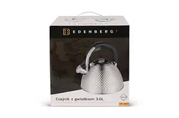 Чайник Edenberg з нержавіючої сталі зі свистком чорна ручка 3 л (EB-8830) - мініатюра 5