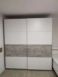 Шафа купе Doros G-Caiser Білий / Білий вставка Бетон 2 ДСП / 4 частини 220х60х240 (42003004)