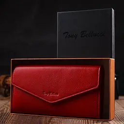 Чудове містке портмоне для жінок з натуральної шкіри Tony Bellucci 21977 червоний - мініатюра 10