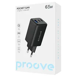 Зарядний пристрій Proove Pocket GaN 65W (2Type-C + USB) black (WCPG65121201) - мініатюра 2