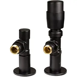 Дизайн крани радіаторні Ideale з термоголовкою 1/2”x1/2” ВЗ чорні кутові
