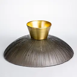 Фруктовниця скляна "Gold & Grey" 34 см на золотій ніжці Yiwu HP-34-119 - мініатюра 5