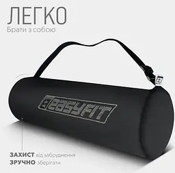 Килимок для йоги та фітнесу EasyFit TPE+TC 6 мм двошаровий, лимонний-сірий + Чохол (EF-1924s-LGGY) - мініатюра 6