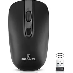 Комп'ютерна мишка Real-El RM-350W Wireless Black/Gray (EL123200043) - мініатюра 2