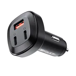 Автомобільний зарядний пристрій Acefast B3 USB/2 Type-C QC PD 66W чорний - мініатюра 3