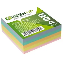 Папір для нотаток не клеєний кольоровий блок Fresh Up 400 аркушів 80х80 мм FR-3411