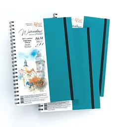 Блокнот для акварелі на спіралі Unica by Fabriano А4 250г/м2 32 л папір білий Бірюза ROSA Gallery - мініатюра 4