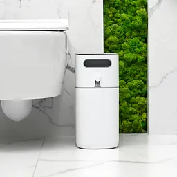 Відро для сміття МВМ My Home з кришкою вузьке 325x150x320 мм (BIN-22 12L WHITE/GRAY) - мініатюра 11