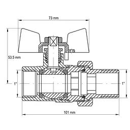 Кран з американкою Koer 1" KR.227.W білий KR0098 - мініатюра 2