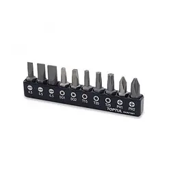 Набір біт Toptul для шуруповерта 1/4" 10 шт. (PH,SL,Torx,SQ) (GAAV1001)