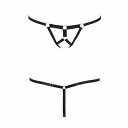 Трусики стрінги зі стреп Passion Exclusive ARMANDA THONG S/M, black - мініатюра 5