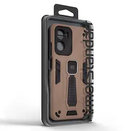 Чехол для Motorola G05/E15, Proover, коричневый, с подставкой и магнитом, противоударный, ударопрочный, бронированный, панель-накладка, защита всего корпуса, термополиуретан (TPU) + поликарбонат (PC), ArmorStandart (ARM85747) - мініатюра 3