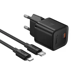 Зарядний пристрій Hoco N64 Type-C PD чорний + кабель Type-C to Lightning