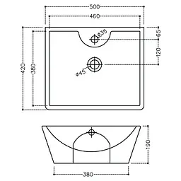 Умивальник Jaquar Fonte 50x42 FNS-WHT-40931, Білий - мініатюра 2