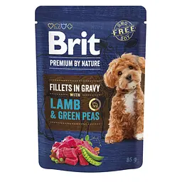 Вологий корм Brit Premium Fillets in Gravy Lamb&Green Peas для собак малих порід філе в соусі, ягня, 85 г