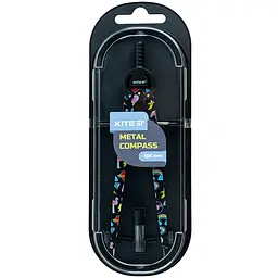 Циркуль металевий Kite з грифелем у футлярі 16.5 см чорний з принтом (K24-415-3) - мініатюра 2