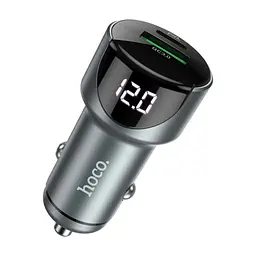 Зарядний пристрій HOCO 1xUSB-C PD20W + 1xUSB QC3.0 car adapter Z42 gray (6931474742551) - мініатюра 2