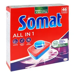 Таблетки для миття посуду у посудомийній машині Somat All in one, 46 таблеток - мініатюра 6