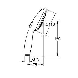 Ручний душ Grohe QuickFix Vitalio Start 110 27946001, Хром - мініатюра 2