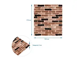 Панель стінова 3D STICKER WALL 700 * 770 * 2мм (346-2) Класична цегла SW-00001915 - мініатюра 4