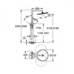 Душова система Grohe Essence New 23741001, Хром - мініатюра 2