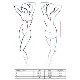 Боді монокіні з відкритими грудьми Passion JUSTINA BODY L/XL, black - мініатюра 5