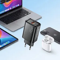 Мережевий зарядний пристрій Essager Flash 45W USB-A QC Чорний (ECT45W-RPB01-Z) - мініатюра 5