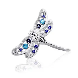 Серебряная брошь Стрекоза (9521)