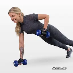 Гантель для фітнесу 5.0 кг EasyFit із вініловим покриттям синя - мініатюра 7